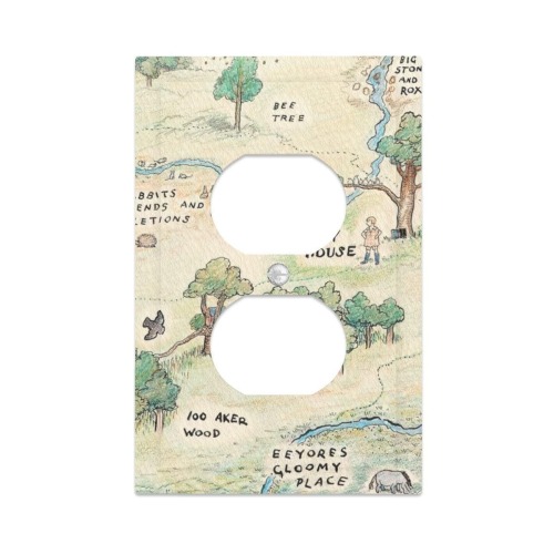 Winnie the Pooh 100 Acre Wood Nursery Outlet Cover Plate, Baby Room Outlet Cover, Kids Bedroom Wall Decor