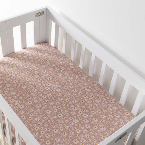 Mini Crib Sheet in GOTS Certified Organic Muslin Cotton