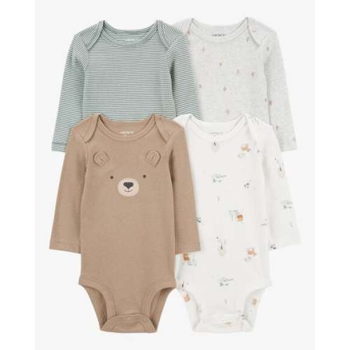 Baby 4-Pack Bear Long-Sleeve Bodysuits - Carter's | Carter's