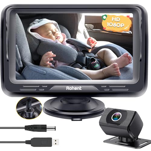 Rohent Car Camera for Baby USB: Plug and Play Easy to Install Crystal Night Vision Wide View Angle for Newborn Infant Safety