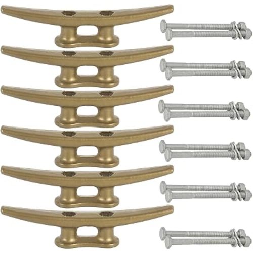 6 inch Dock Cleats Boat Cleats 4/6 Pack, Boat Dock Cleats Rope Cleat with Hardware Ideal for Boat, Decks, Piers for Tying up Boats,Marine Decor,Boat Ties - 3 Color