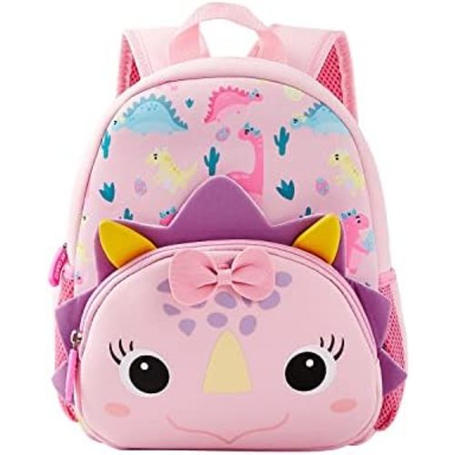 KK CRAFTS Preschool Backpack Toddler Neoprene Animal Schoolbag Lunch backpack for Kids Boys Girls(Dinosaur Girl)