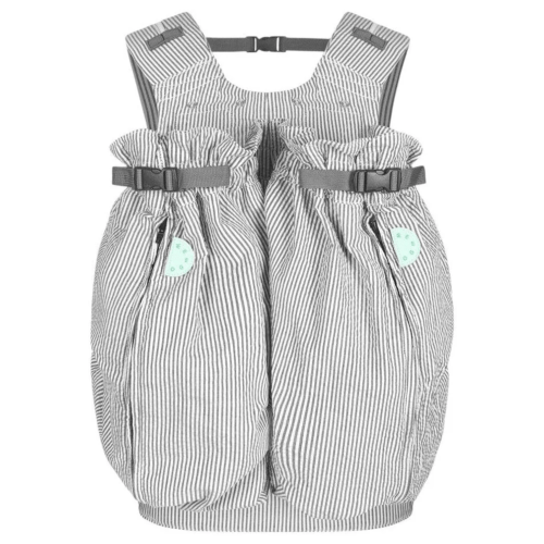 Weego TWIN Baby Carrier - Grey and White Seersucker