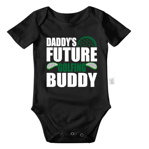 NeulaChic Daddy's Future Golfing Buddy Bodysuit, Baby Boy Outfit, Boys Girls Short Sleeve Jumpsuit Outfits 0-24 Month