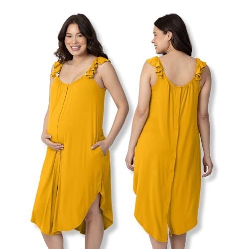 Ruffle Strap Labor & Delivery Gown