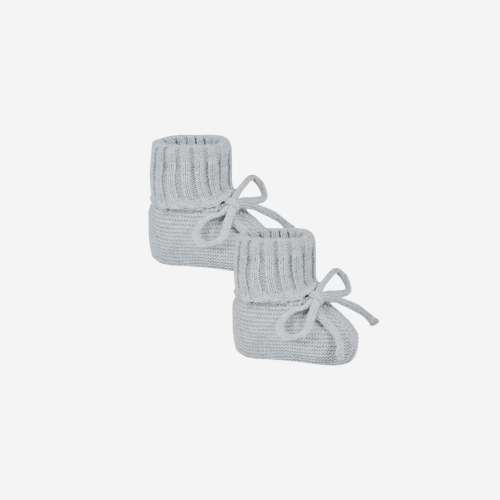 Knit Booties - Heathered Dusty Blue