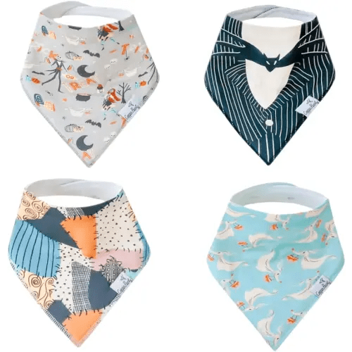 Copper Pearl Baby Bandana Drool Bibs for Drooling and Teething 4 Pack Gift Set Nightmare Before Christmas