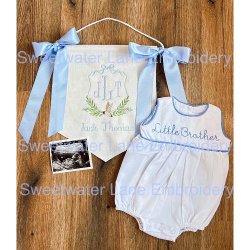 Custom Baby Banner, Welcome Banner, Hospital Door Sign, Baby Shower with BOWS