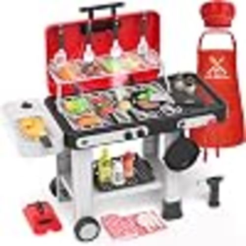 Amazon.com: Shemira Kids Play Kitchen Toys, Kids BBQ Grill Playset, Play Grill Toys | 2-Layer Barbecue Toy with Wheel Smoke Sound Light, Outdoor Toys for Toddlers 3-5, Play Food Toys Cooking Set, Birthday Gift : Toys & Games