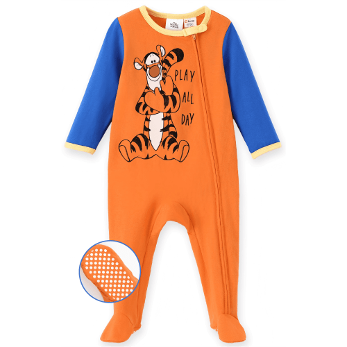 Disney Winnie the Pooh Baby Girls Boys Footed Coverall Long Sleeve Zipper Romper Shower Gifts