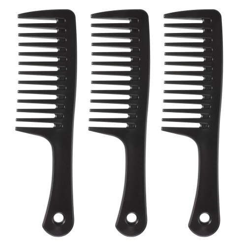 3Pcs Wide Tooth Comb, Black Large Hair Detangling Comb, Hair Brush for Styling, Detangler Comb Curly Hair, Long Hair, Wet Hair