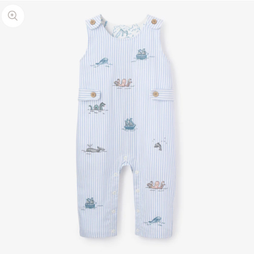 Embroidered Oxford Stripe Jumpsuit