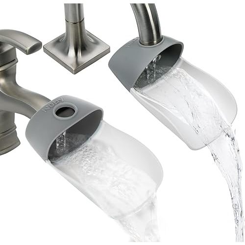 Nuby 2-in-1 Faucet Extender, Bathtime Baby Essentials, 2 Pack
