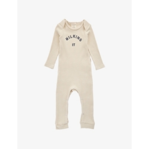 'Milking it' Cotton-Jersey Baby Grow 0-12 Months