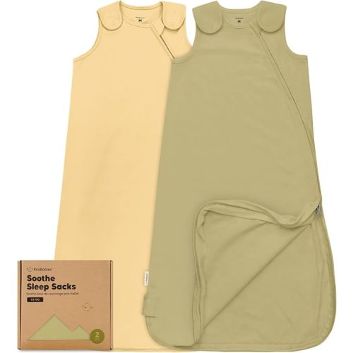 2-Pack Organic Baby Sleep Sacks, 100% Cotton 0.5TOG (Avocado, 6-18M)