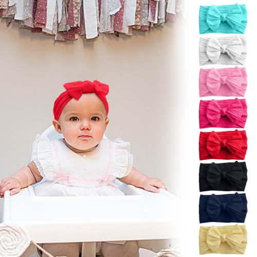 Viflosae Headband Hairband Baby Headbands Soft Nylon Hairbands Hair Bows for Newborns Infants and Baby Elastic Hairbands for Daily Wear