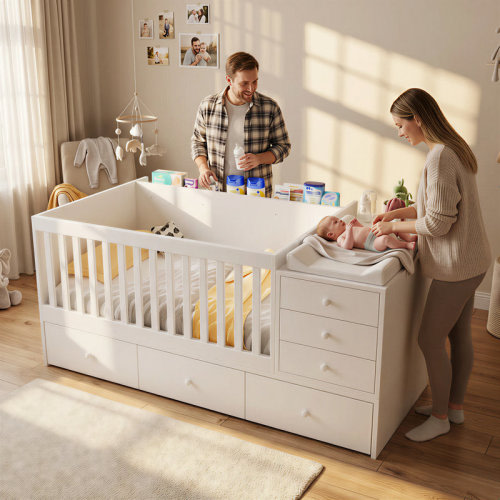 Trinx 2-in-1 Convertible Crib & Daybed with Storage Drawers - White | Wayfair