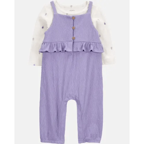 Baby Girl 2-Piece Long-Sleeve Tee & Coverall Set - Purple | Carter's