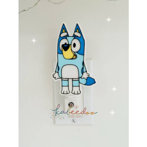 Bluey the dog led night light, Bluey Bingo gift for kids, Blue dog nursery bedroom decoration, Bedtime night-light, kid light plug in lamp