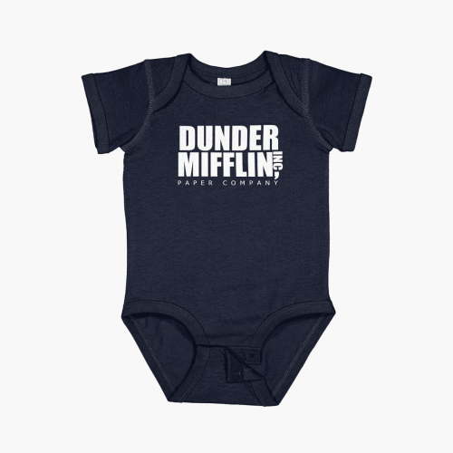 Luvly Dunder Mifflin Paper Company Logo - The Office Shirt Short Sleeve Baby One-Piece, New Born, Baby Shower Gift, New Parents Gift