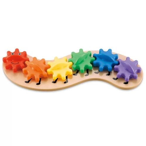 Rainbow Caterpillar Gear Baby Toy - Sensory Toys for Toddlers & Babies with 6 Interchangeable Gears, Cause and Effect Kids Toys, Spinning Combinations, Ideal for 1 Year Olds