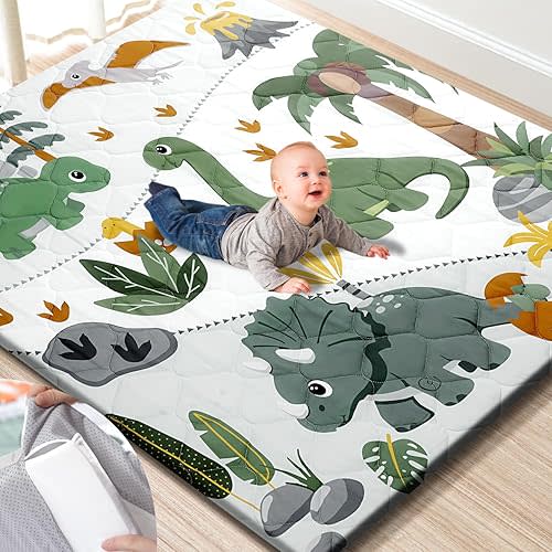 Premium Foam Baby Play Mat 59x59 – Removable & Machine Washable Cover, Extra Thick Padding Playpen Mat, Non-Slip Crawling Mat, Easy to Clean for Infants, Toddlers & Babies