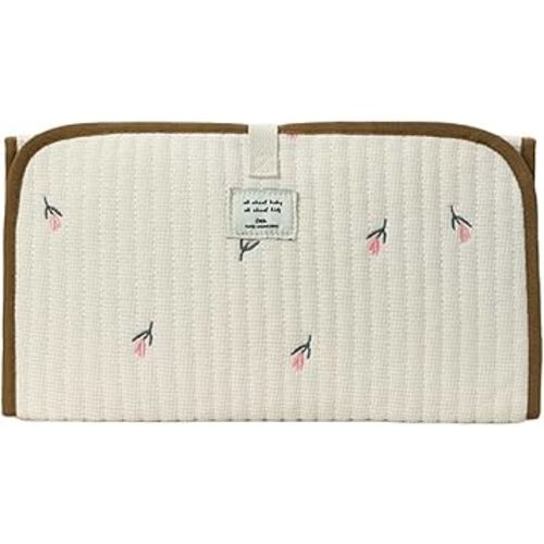 Portable Baby Changing Pad Foldable & Water Proofing Mat Built-in Mesh Pocket for Newborns and Parents During Travel (Tulip)