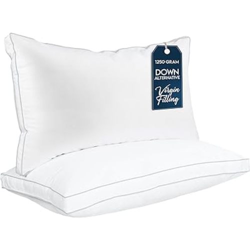 Utopia Bedding Bed Pillows for Sleeping King Size (White), Set of 2, Cooling Hotel Quality, Gusseted Pillow for Back, Stomach or Side Sleepers