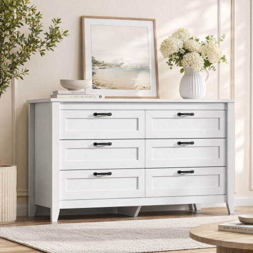 Lark Manor™ Serefina 6 Drawer Wood Double Dresser & Reviews | Wayfair