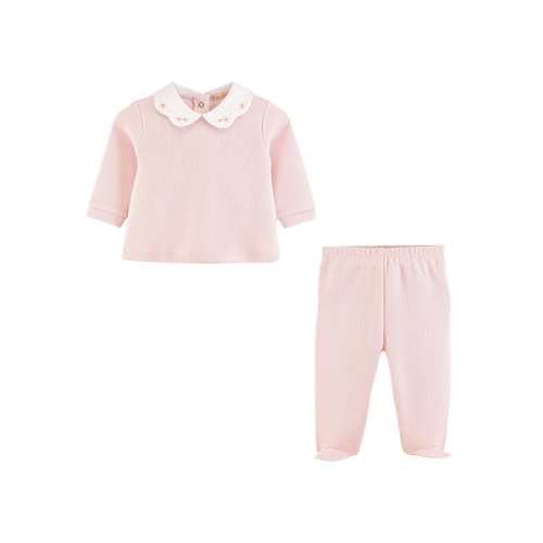 Embroidered Roses Baby Set (Pink)