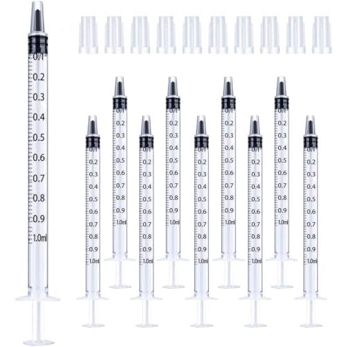 30Pcs 1ml Syringes with Cap Oral Dispenser Syringe | 1cc Plastic Small Syringes for Colostrum Collect Feeding Pets,No Needle Individually Sterile Warpped
