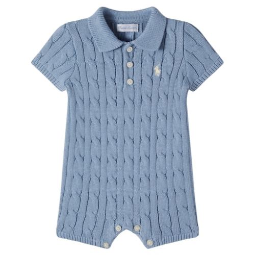 Baby cable-knit cotton onesie