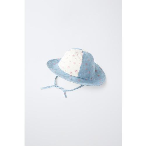 FLORAL PATCHWORK BUCKET HAT - Blue / White | ZARA United States