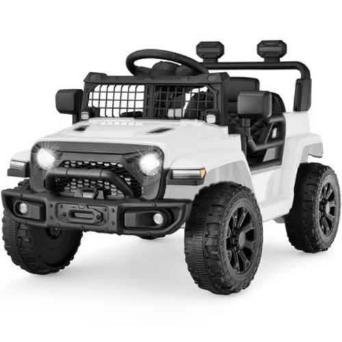 Best Choice Products 6V Kids Ride-On Truck Car w/ Parent Remote Control, 4-Wheel Suspension, LED Lights - White