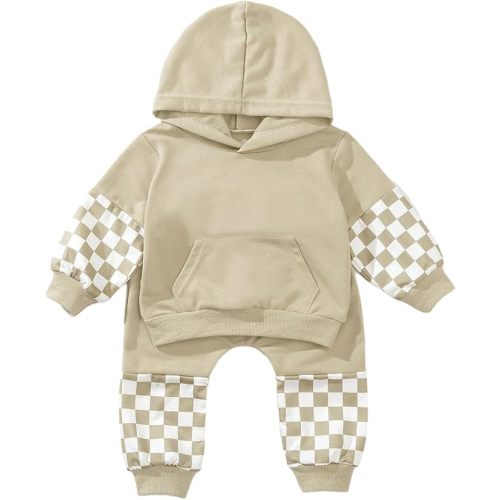 Baby 3-24 Months Checkerboard Hoodie & Pants 2 - Piece Set - Unisex
