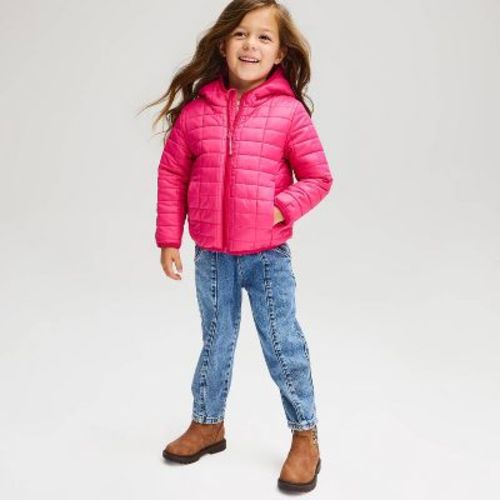 Toddler Girls' Puffer Jacket - Cat & Jack™ Pink 5T