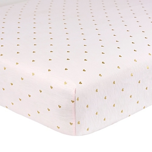 Just Born® Sparkle Heart Fitted Crib Sheet in