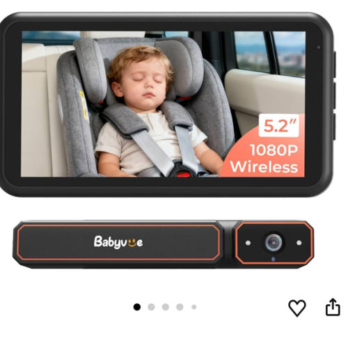 Amazon.com: Babyvue BV6 Wireless Baby Car Camera Fast Setup, HD1080P No Wiring Car Baby Monitor with Auto IR Night Vision, 5.2" Display Backseat Camera 3X Zoom for Kids : Baby