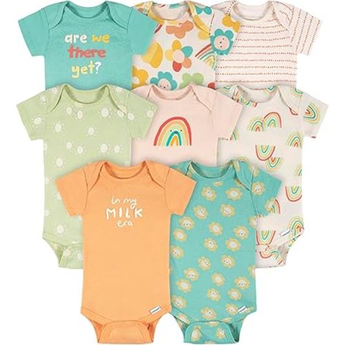 Onesies Brand baby-girls 8-pack Short Sleeve Mix & Match Bodysuits