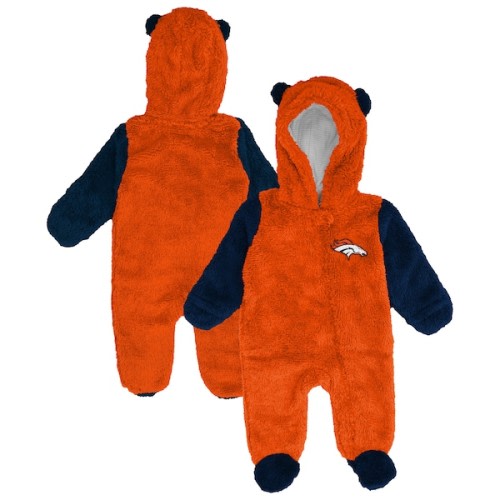 Denver Broncos Outerstuff Newborn & Infant Stay Napping Fleece Bunting Full-Zip Sleeper - Orange