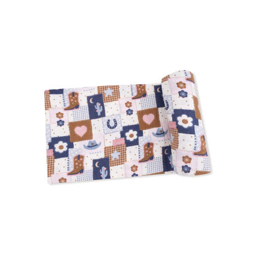 Muslin Swaddle, Patchwork Cowgirl