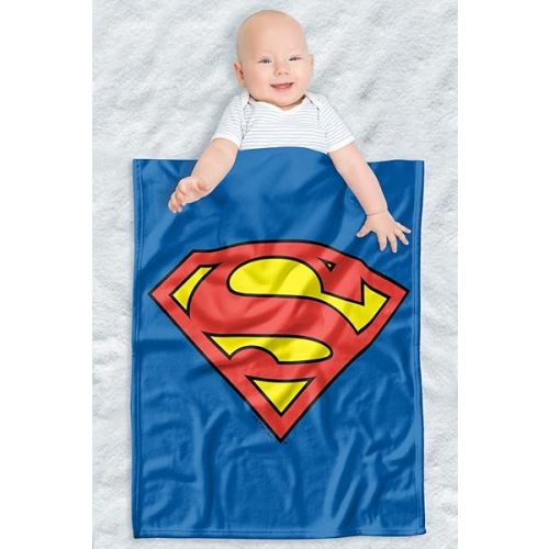 LOGOVISION Superman Lightweight Baby Blanket, 30"X40", Classic Logo Unisex for Infants Girls & Boys