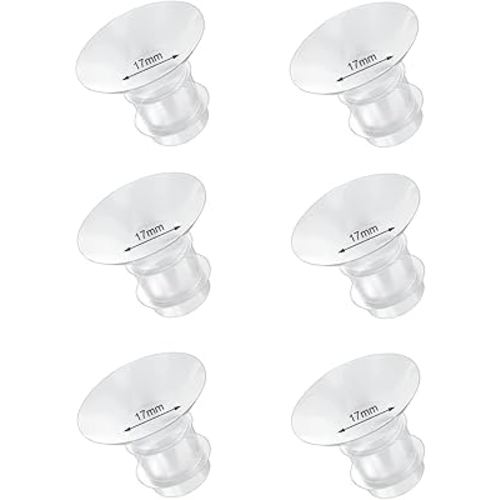 Flange Inserts 17mm 6PCS Compatible with Momcozy/Medela/eufy/Spectra/Medela/TSRETE/Lansinoh Wearable Breast Pump, for The Most 24mm Shield/Flange Pump, Reduce 24mm Tunnel Down to Correct Size