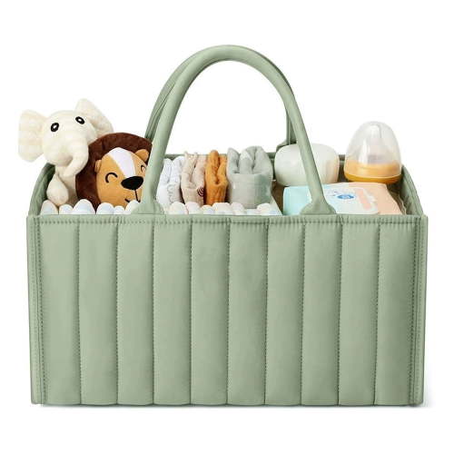 Baby Diaper Caddy Organizer, Stylish Storage Basket for Newborn Essentials and Diaper Station, Gift for Baby Shower and Registry Must-Have.