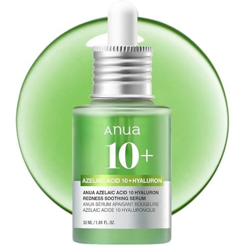 Anua Azelaic Acid 10 Hyaluron Redness Soothing Serum, 1.01 fl oz | Facial Serum for Blemish-Prone & Oily-Prone Skin, Lightweight & Hydrating Blemish Care, Hyaluronic Acid, Korean Skincare