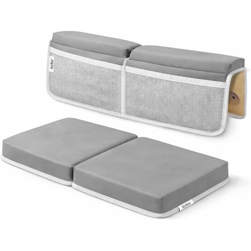 Baby Bath Kneeler Mat & Elbow Rest Pad Set – Comfortable Bath Kneeler and Elbow Kneeling Rest Pad for Parents, Extra Long 26'', 2.4'' Thick, Non-Slip Support for Easy Bath Time (Gray)
