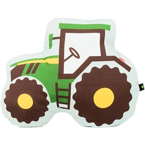 John Deere Trailer Tractor Kids Bedding Super Soft Plush Decorative Throw Pillow, 20 in, (Officially Licensed Product) by Franco Collectibles