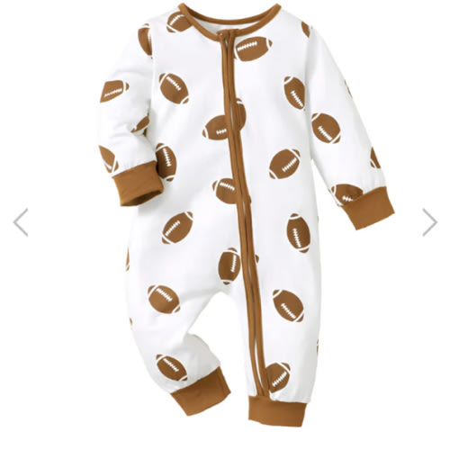 FOOTBALL White Jumpsuit - Hazel & Bo