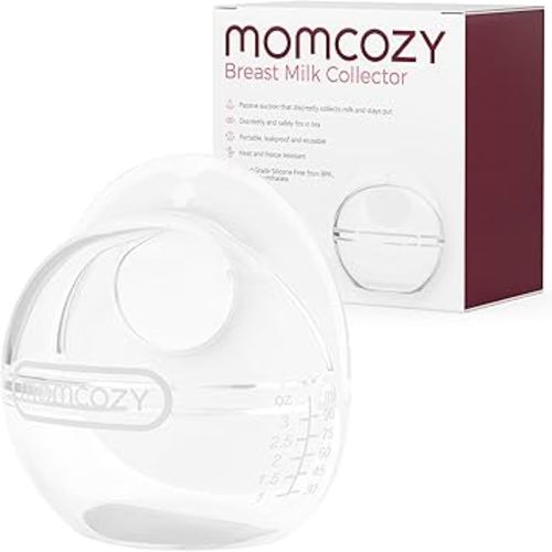 Momcozy Breast Milk Collector, Milk Collectors for Breastfeeding, Reusable Breast Milk Shells, Silicone Catcher with More Fit & Soft (3oz/90ml, 1 Count)