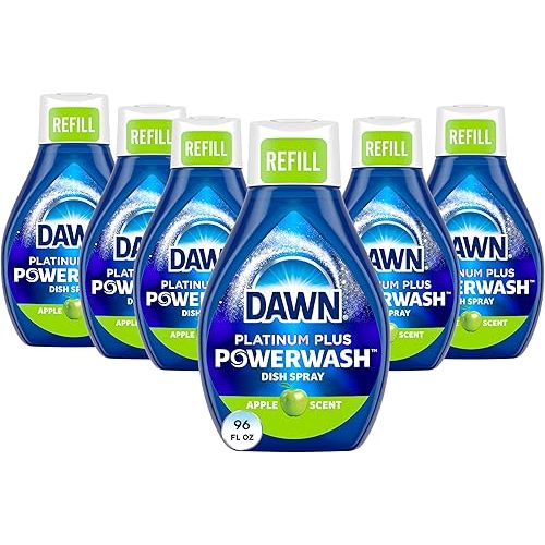 Dawn Platinum Powerwash Dish Spray, Dish Soap Cleaning Spray, Apple Scent Refill, Dish Soap Liquid, 16 Fl Oz (Pack of 6)